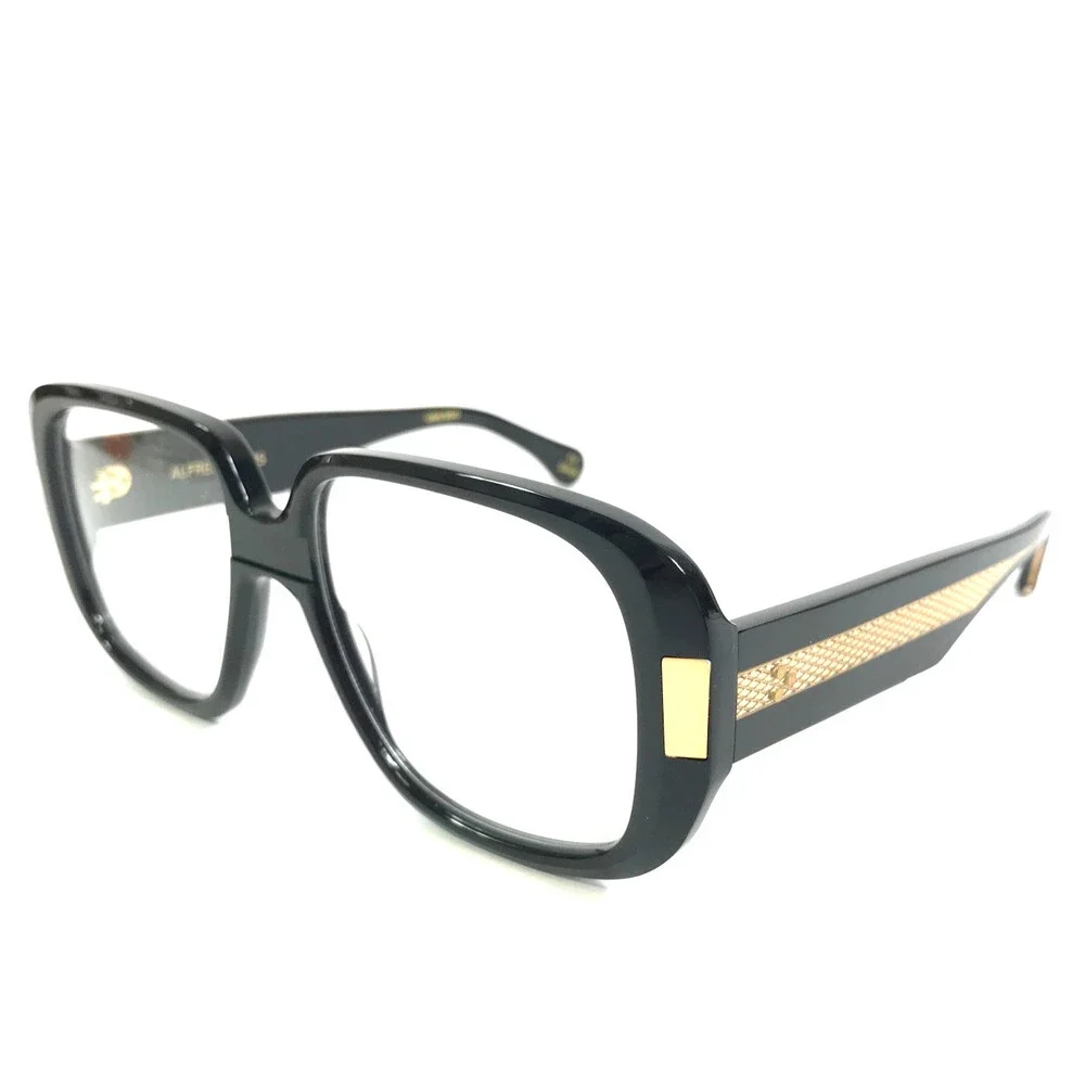 Alfred Kerbs Eyeglasses Frames CARI BK Shiny Black Gold Full Rim 55-17-141